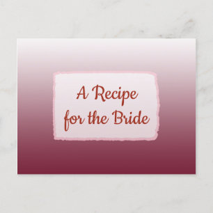 Postale Carte de recette du mariage de dégradé de Bourgogn