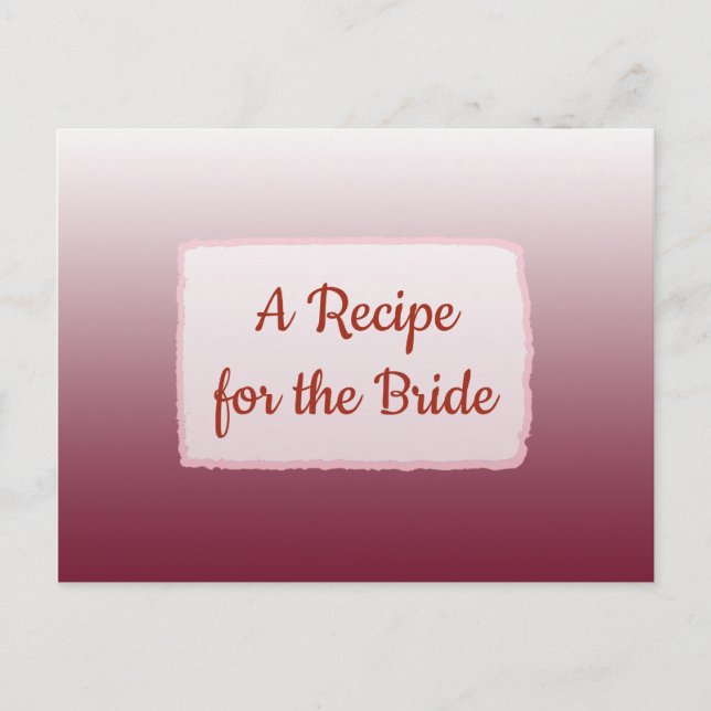 Postale Carte de recette du mariage de dégradé de Bourgogn (Devant)