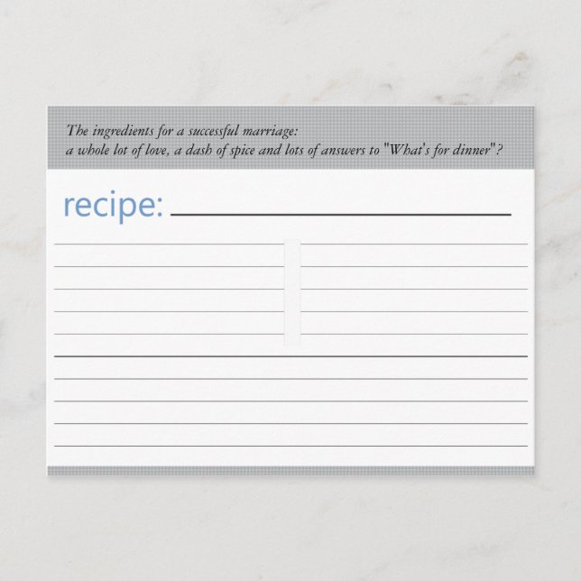 Postale Carte de recette Fête des mariées (Devant)