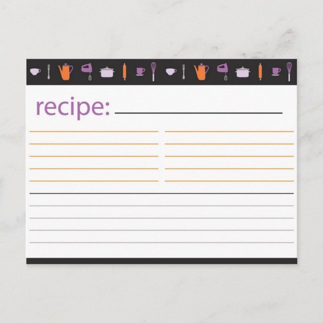Postale Carte de recette Fête des mariées (Devant)