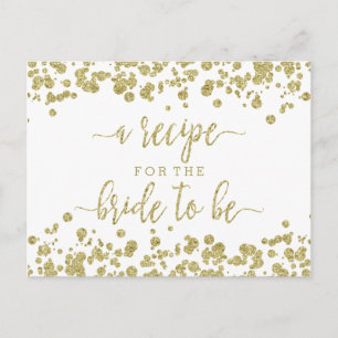 Postale Carte de recette Fête des mariées Confetti Blanc &
