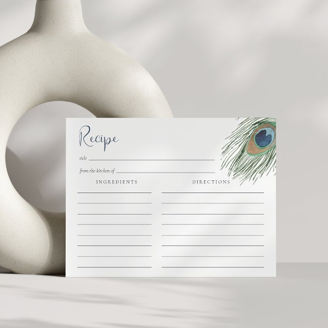 Postale Carte de recette Fête des mariées de plume Peacock (Créateur téléchargé)