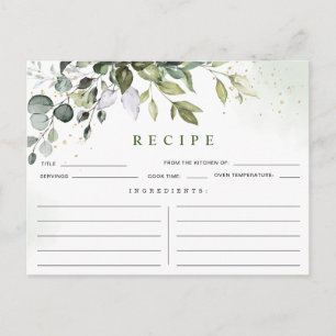 Postale Carte de recette Fête des mariées Eucalyptus coule