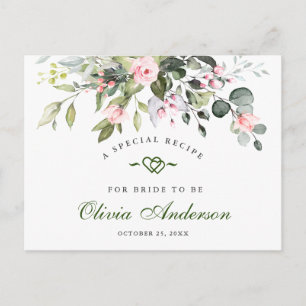 Postale Carte de recette Fête des mariées Eucalyptus coule