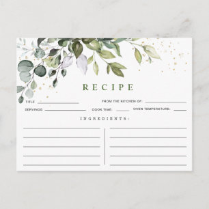 Postale Carte de recette Fête des mariées Eucalyptus coule