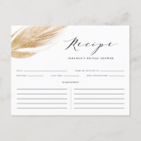 Carte de recette Fête des mariées feuille Parties 