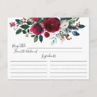 Carte de recette Fête des mariées Florale en fleur
