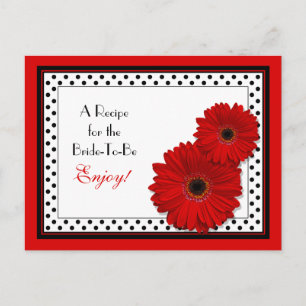Postale Carte de recette Fête des mariées rouge Gerbera Da