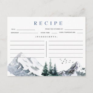 Postale Carte de recette Fête des mariées Watercolor Mount