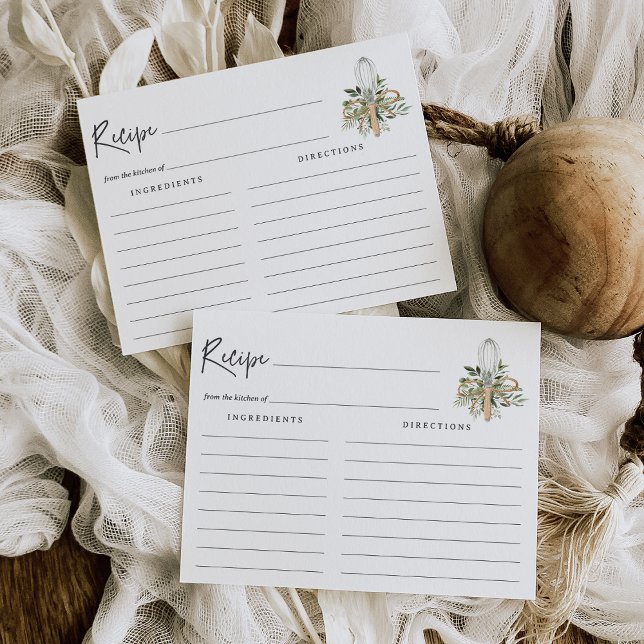 Postale Carte de recette Fête des mariées Whisk de cuisine (Créateur téléchargé)