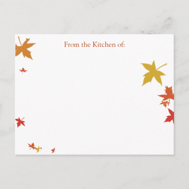 Postale Carte de recette Feuille en chute (demande personn (Devant)