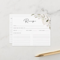 Carte de recette florale bohème blanche