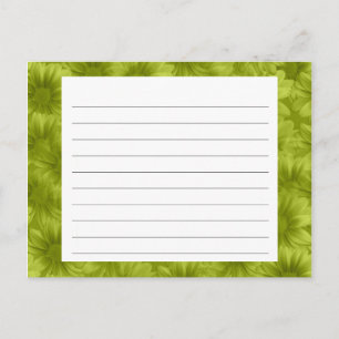 Postale Carte de recette florale verte