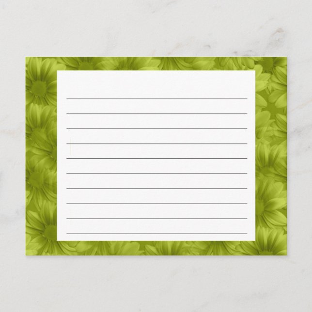 Postale Carte de recette florale verte (Devant)