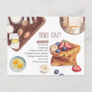 Postale Carte de recette française de pain grillé