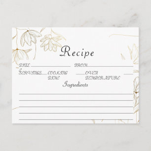 Postale Carte de recette Gold Flower