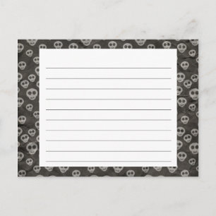 Postale Carte de recette Halloween Skulls éffrayant