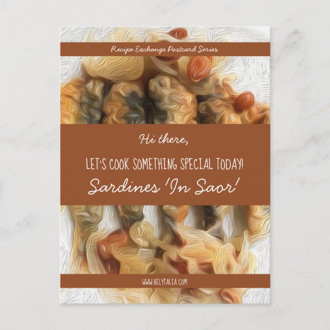 Postale Carte de recette kraft marron écriture blanche (Devant)