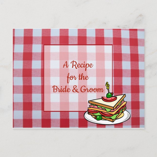 Postale Carte de recette Mariage à nappes rouges (Devant)