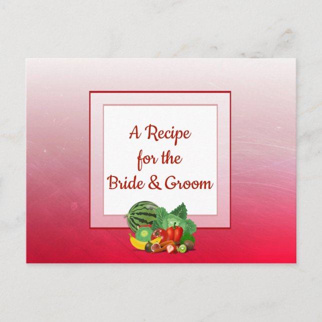 Postale Carte de recette Mariage de fruits rouges (Devant)