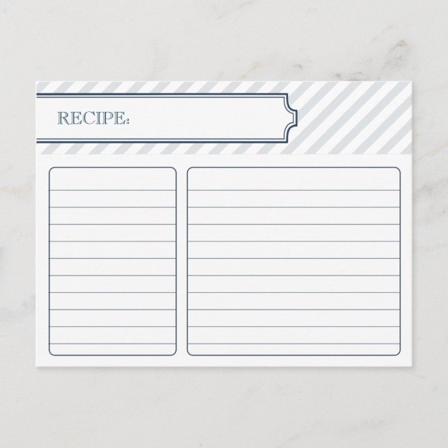 Postale Carte de recette nuptiale | Bleu de paon (Devant)