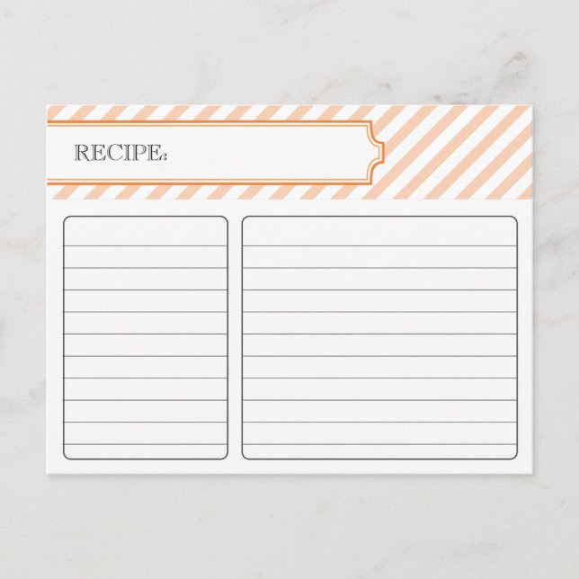 Postale Carte de recette nuptiale - Orange (Devant)