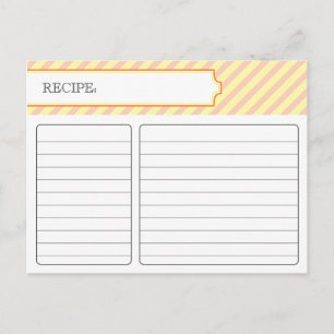 Postale Carte de recette nuptiale - orange et jaune