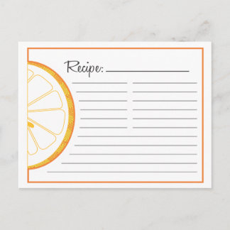 Postale Carte de recette orange
