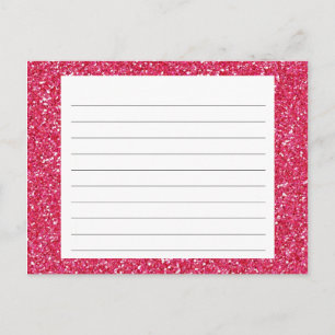 Postale Carte de recette Parties scintillant rose