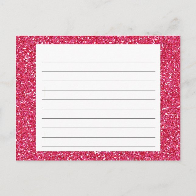 Postale Carte de recette Parties scintillant rose (Devant)