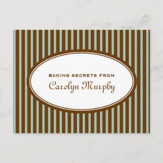 Postale Carte de recette personnalisée couleur chocolat ve