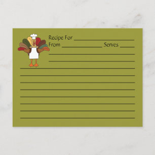 Postale Carte de recette pour cuisinier dinde extra grande