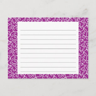 Postale Carte de recette Purple Swirls