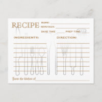 Carte de recette rétro Outils de cuisine Rayé