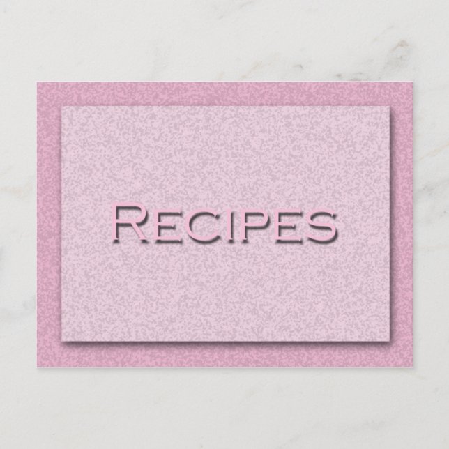 Postale Carte de recette rose (Devant)