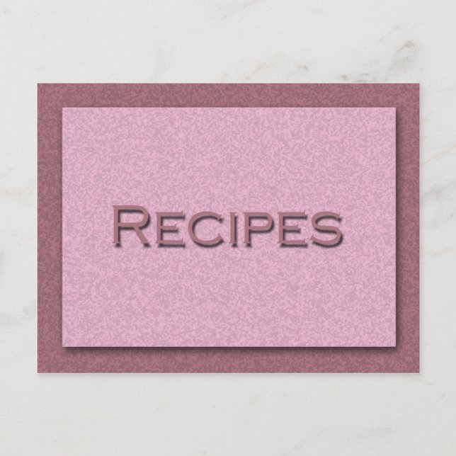 Postale Carte de recette rose (Devant)