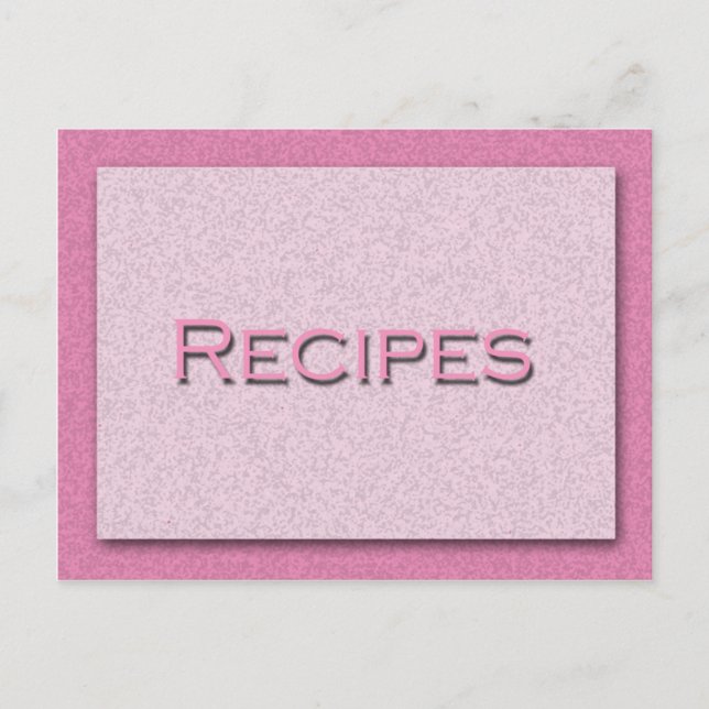 Postale Carte de recette rose (Devant)