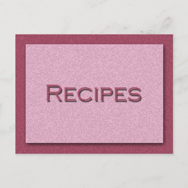 Postale Carte de recette rose (Devant)