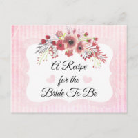 Carte de recette rose mauve corail rose