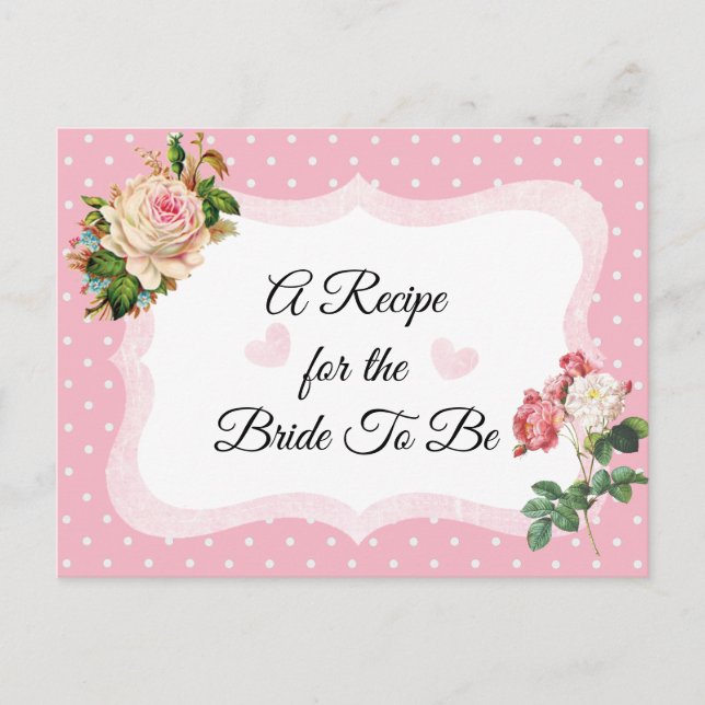 Postale Carte de recette Rose Rose Blush Rose (Devant)