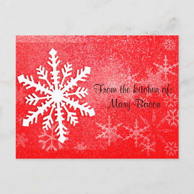 Postale Carte de recette Snowflake (Devant)