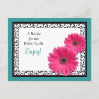 Carte de recette Turquoise Gerbera rose pour la ma