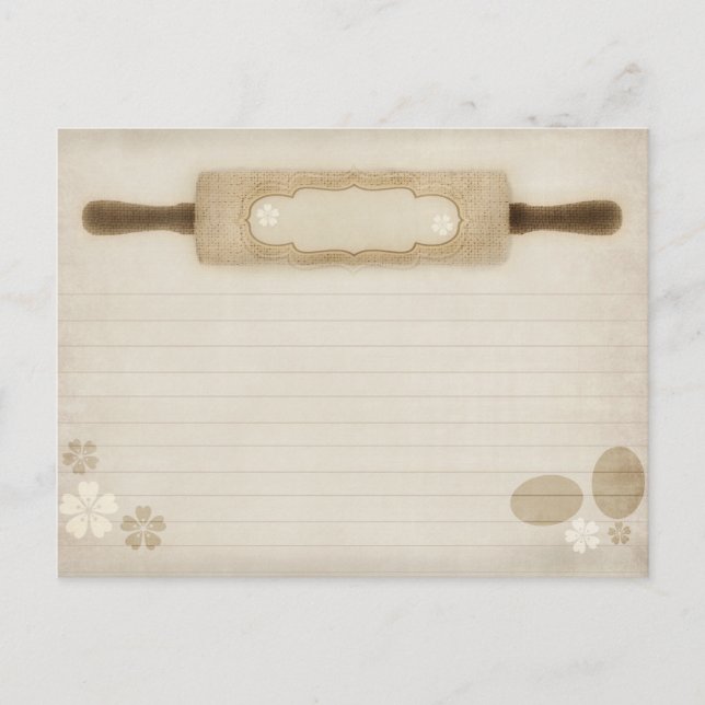 Postale Carte de recette vintage Roulette Rustique (Devant)