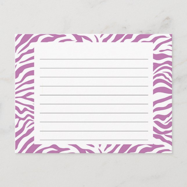 Postale Carte de recette Zebra Stripe (Devant)