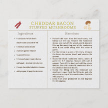 Carte de recettes Cheddar Bacon Stuffed Mushrooms