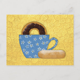 Postale Carte de recettes de beignes et de café