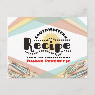 Postale Carte de recettes de cuisine de maïs bleu mexicain