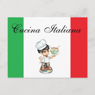 Postale Carte de recettes de cuisine italienne
