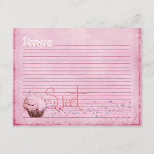 Postale carte de recettes de cupcake