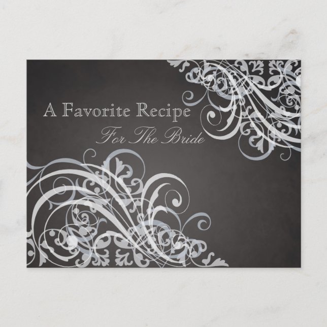 Postale Carte de recettes de Fête des mariées de B&W baroq (Devant)
